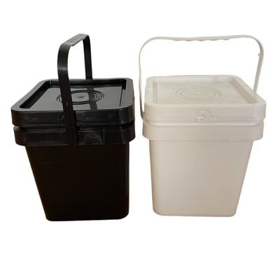 HDPE 4L 5L 8L 10L Контейнер для пищевых продуктов квадратный ведро в желтом цвете