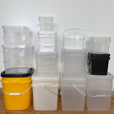 HDPE 4L 5L 8L 10L Контейнер для пищевых продуктов квадратный ведро в желтом цвете