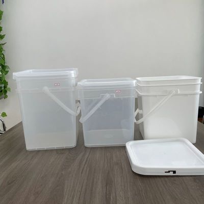 Черный PP квадратный ведро 5L 6L 8L 10L с полноцветным печатью и аксессуарами