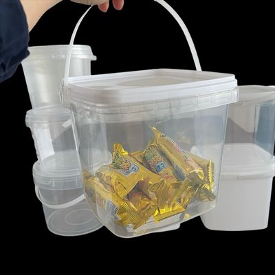 Поставка пластиковый ведро 1L 2L 3L 5L прозрачный квадратный ведро для напитка печати тепловой передачи