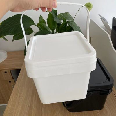 Настроить 4L квадратный пластиковый ведро пищевой контейнер с синим цветом и печатным узором