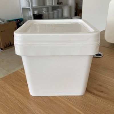Настроить 4L квадратный пластиковый ведро пищевой контейнер с синим цветом и печатным узором