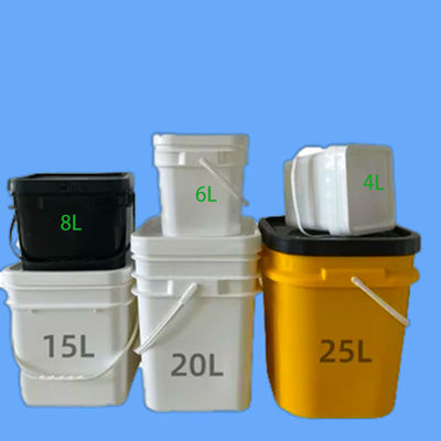 Прозрачный 20L 25L квадратный пластиковый ведро с ручкой и крышкой аксессуары для хранения