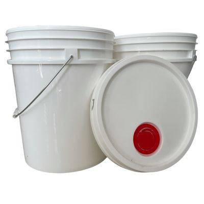 Белое пластиковое ведро 20L пищевого качества с крышкой на рот, сертифицированное GAP/ISO/FDA и долговечное