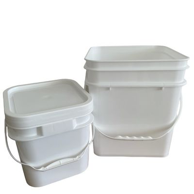 Желтая квадратная пластиковая ведра 4L/5L/6L Вместимость для упаковочных инструментов Шелковая серийное печать