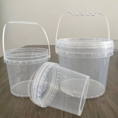 Круглый или квадратный 1L-5L Прозрачные пластиковые ведра Пищевой ветер с крышкой