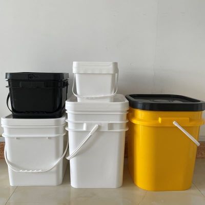 Квадратный ведро с крышкой 4L 5L 6L 8L 10L 4 галлон пластиковый ведро для хранения воды