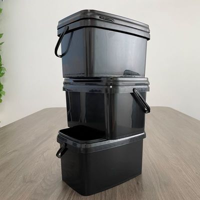 8L 10L 15L квадратная пластиковая ведра с легким открытием и закрытием крышки