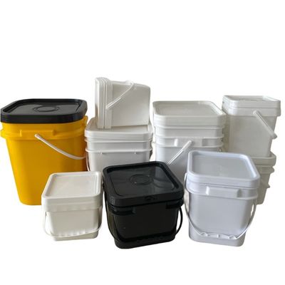 HDPE на заказ квадратная пластиковая ведра с крышкой для цемента в порошке и эмульсионной краски
