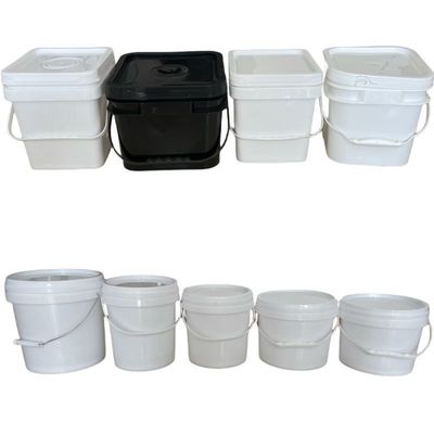 HDPE на заказ квадратная пластиковая ведра с крышкой для цемента в порошке и эмульсионной краски