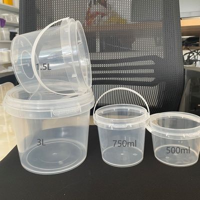 Пищевые пластиковые бочки контейнер 1L 2L 5L круглый прозрачный пластиковый ведро для сливочного молока