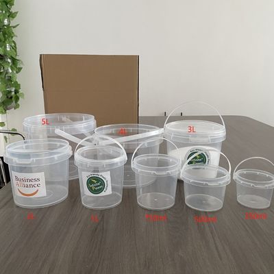 Передача тепла 200ML-25L круглые пластиковые ведра с рукояткой из 100% необработанного материала PP