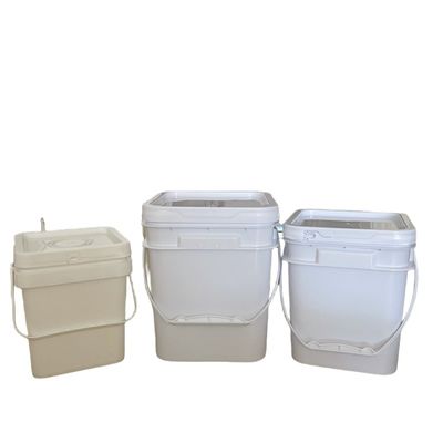 Пищевой 10 литровый квадратный пластиковый ведро с красочной отделкой и HDPE-материалом