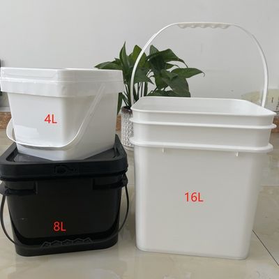 Прочный квадратный пластиковый ведро 1-25L в белом цвете для хранения и устойчивости к ударам