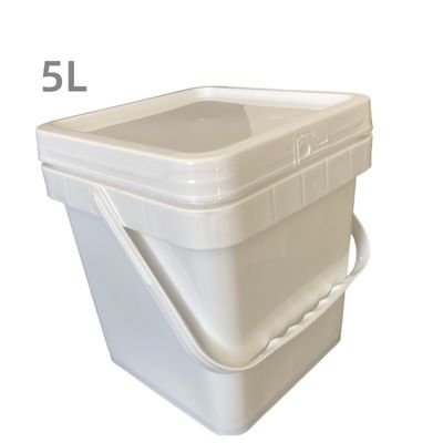 Пища для домашних животных 4L 5L 6L 8L 10L Прозрачный белый квадратный пластиковый ведро пластиковый ведро с крышкой
