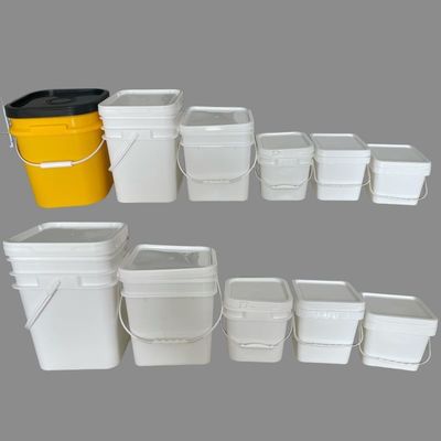 Custom 10-25L LOGO Печатный пластиковый ведро квадратный контейнер с крышкой для хранения продуктов питания