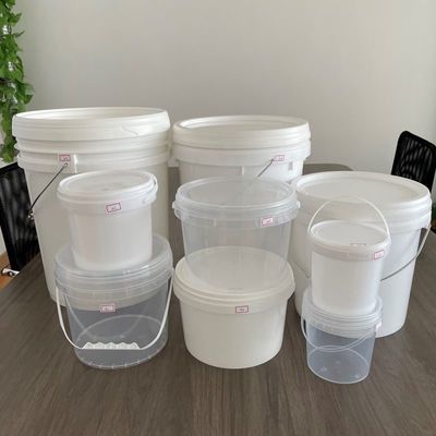 Настроить маленький белый пластиковый ведро с крышкой 1L 2L 3L 4L 5L и бесплатный образец включен