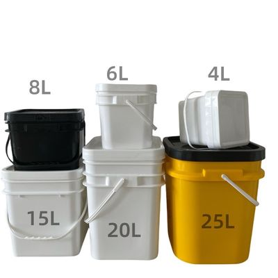 2L / 4L / 5L / 8L / 10L / 15L / 18L PP контейнер пластиковый ведро 5 галлонов квадратный ведро с крышкой