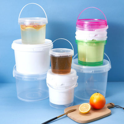 Пищевой 350ml 500ml 750ml 1L круглый пластиковый ведро контейнер с крышкой свободный от BPA