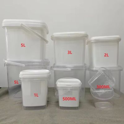 Пищевой 350ml 500ml 750ml 1L круглый пластиковый ведро контейнер с крышкой свободный от BPA