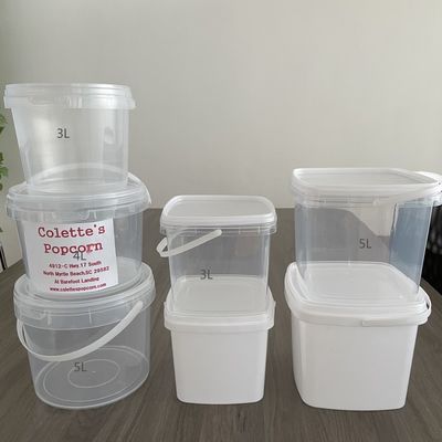 Пищевой класс настроить 5L пластиковый квадратный ведро для хранения и упаковки пищи