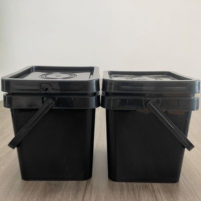 Площадная пластиковая ведра площадью 5 литров с желтым цветом и прочными стенами размером 1,0-2,5 мм