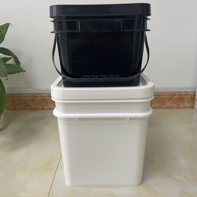 Перерабатывайте 5L 6L 8L 10L HDPE пластиковый квадратный ведро с индивидуальным логотипом и дизайном
