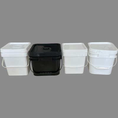 Перерабатывайте 5L 6L 8L 10L HDPE пластиковый квадратный ведро с индивидуальным логотипом и дизайном