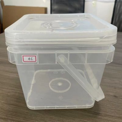 Желтая пластиковая ведра 1-20L Прозрачная квадратная ведра с крышкой