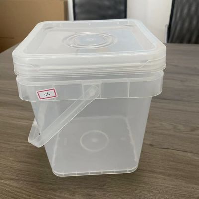 Химическое Черное 4L Прозрачное квадратное ведро с крышкой из пластикового ведра