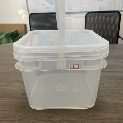 Химическое Черное 4L Прозрачное квадратное ведро с крышкой из пластикового ведра