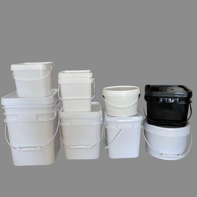 15L Круглое и квадратное пластиковое ведро с крышкой в красном цвете