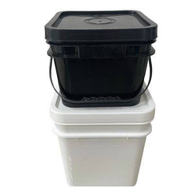 Квадратная форма HDPE 4L 5L 8L Пластиковая ведра Квадратная пластиковая ведра с крышкой и ручкой
