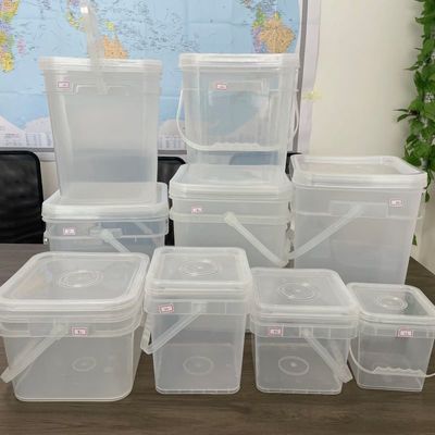 Квадратная форма HDPE 4L 5L 8L Пластиковая ведра Квадратная пластиковая ведра с крышкой и ручкой