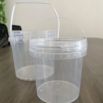 Контейнер для упаковки пищевых продуктов с высоким кредитом 1 л Круглое пластиковое ведро с крышкой, устойчивое к химическим веществам
