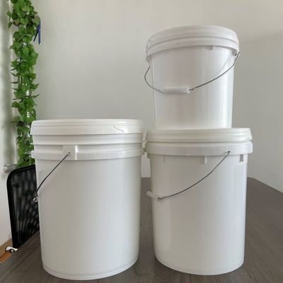 5L 10L 20L тяжеловесное пластиковое ведро с металлической ручкой Прозрачная или индивидуальная печать