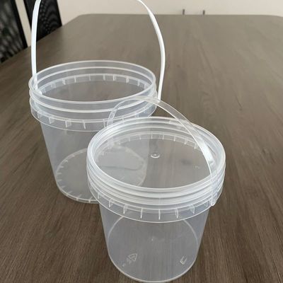 Прозрачная HDPE пластиковая ведра 3L 5L 8L контейнер для пищи с толщиной 1,0-2,5 мм